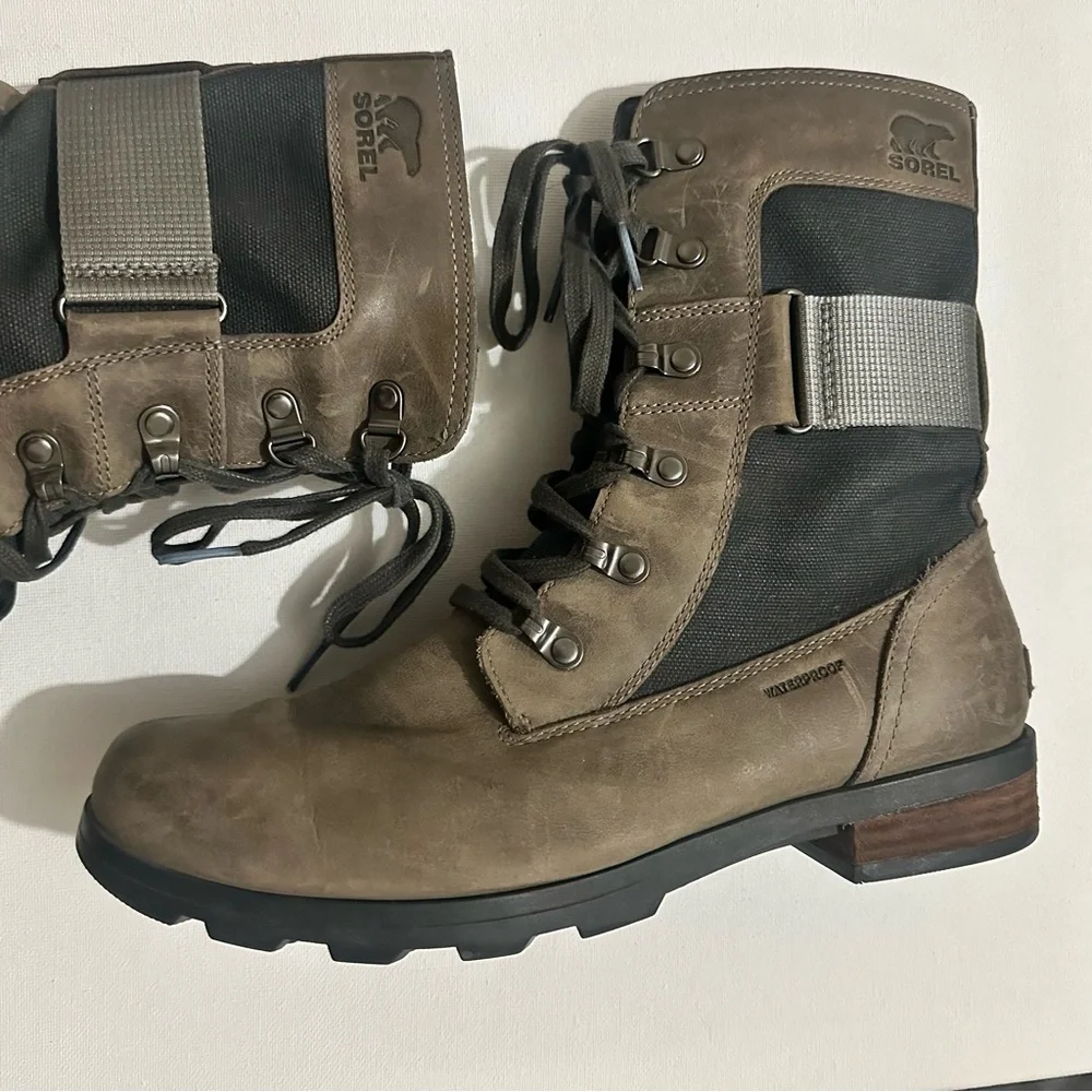 Sorel Women's Emelie Conquest Boot Light & Heavy Rain Waterproof Quarry Sz 10 - Picture 3 of 13